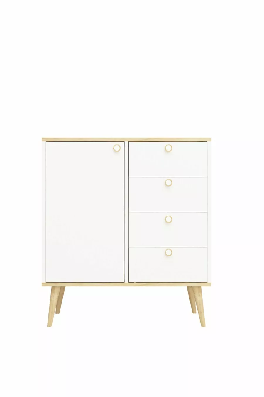 Commode Time / Armoire Multifonction / Commode à Tiroirs / Commode avec Porte / Commode à 4 Tiroirs