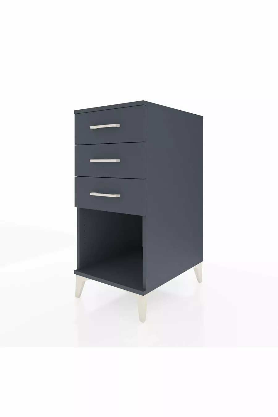 Kronos Nightstand 3 Drawers Anthracite-Anthracite