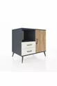 Kronos Dresser 2 Shelves 2 Drawers Single Door Anthracite-Pine/Agate