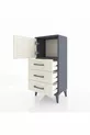 Arges Commode Single Shelf with 3 Drawers and 1 Door Anthracite-Crystal Grey