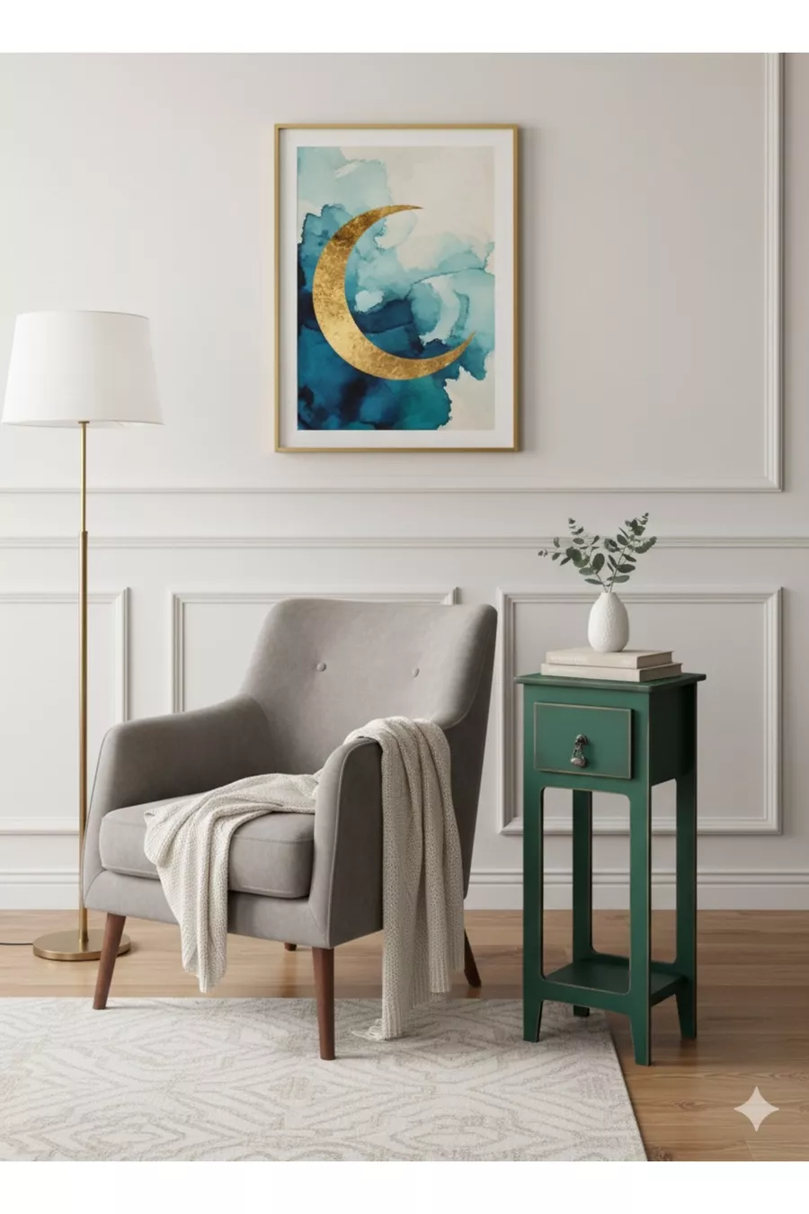 Table de chevet mini avec détails vieillissants