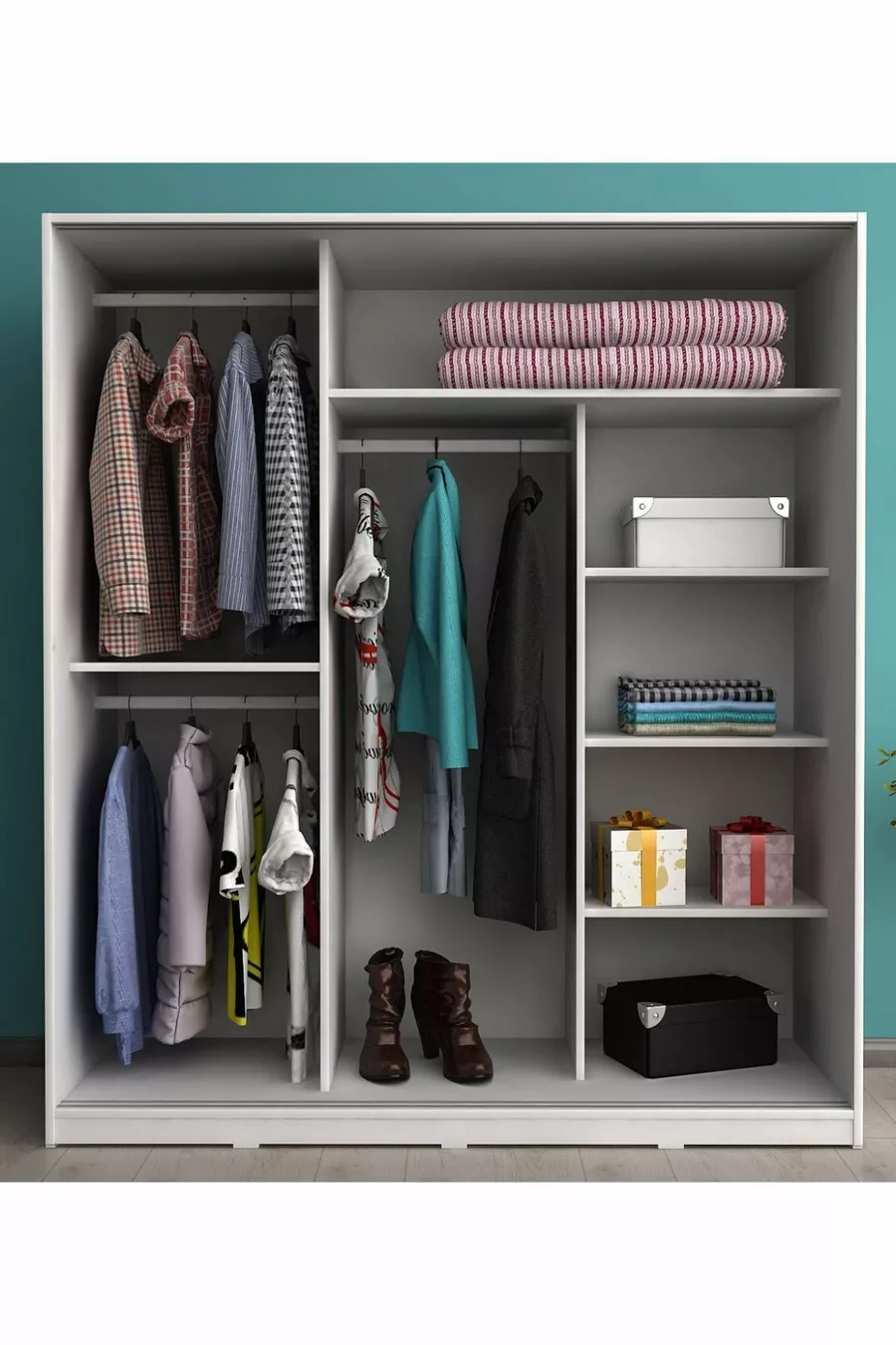 Armoire coulissante avec miroir et 3 portes Sline