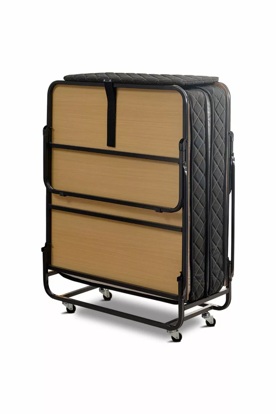 Lit pliant XL | Matelas à ressorts portable en deux parties et cadre de lit pliable