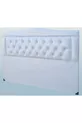 Titre Lit Double Modèle Cuir Synthétique Tissu Blanc Matelassé Rembourré Fait Main