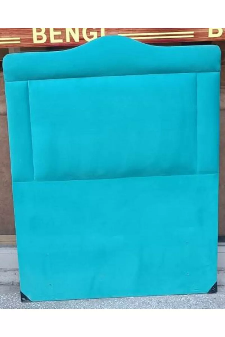 Title DK Single Person Foal Feather Turquoise Fabric Embossed Model Handmade