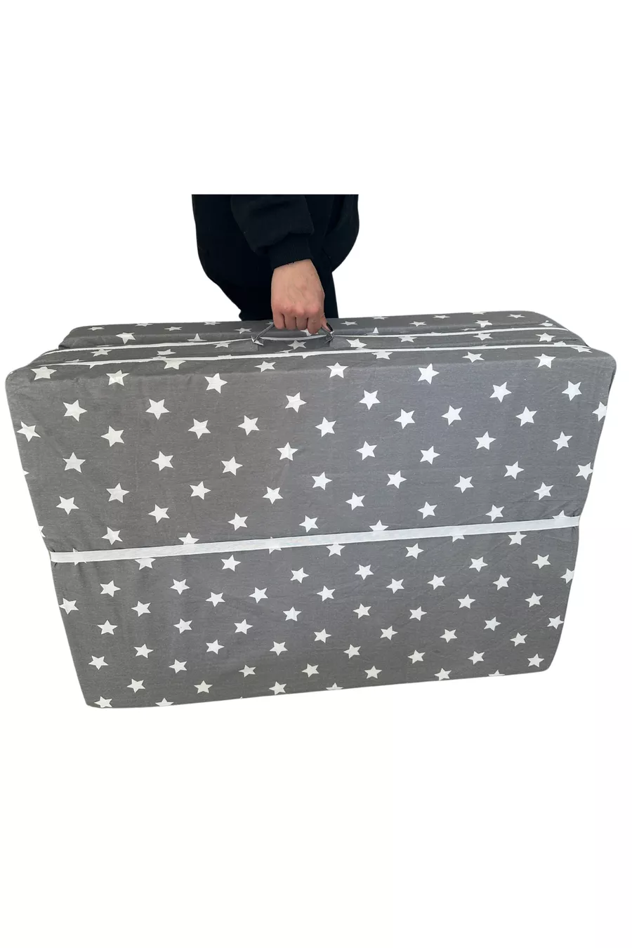 Lit pliant et matelas pliant en mousse pour une personne Cm-GRAND GRIS ÉTOILE