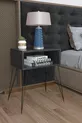 Table de chevet élite en métal avec pieds - Marbre noir
