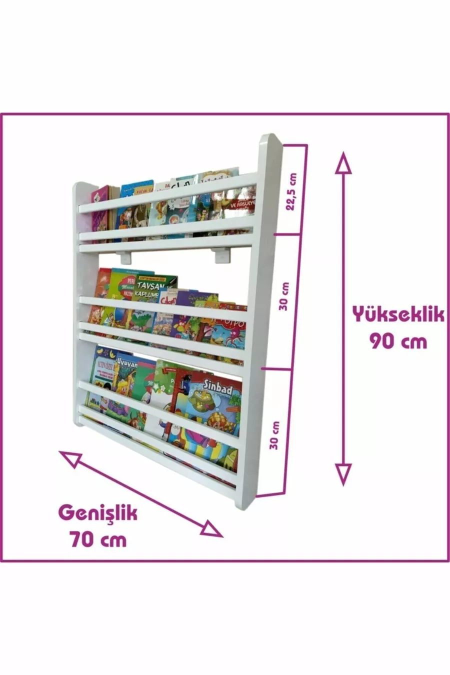 Bibliothèque Safir à 3 étagères - Bibliothèque éducative Montessori pour chambre d'enfant