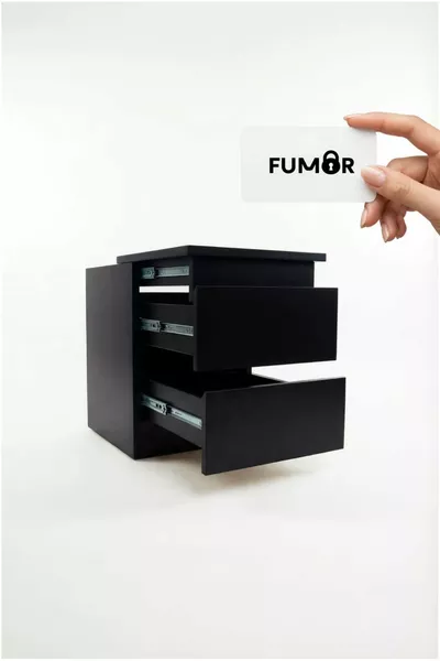Nightstand with Hidden Compartment and NFC Card
