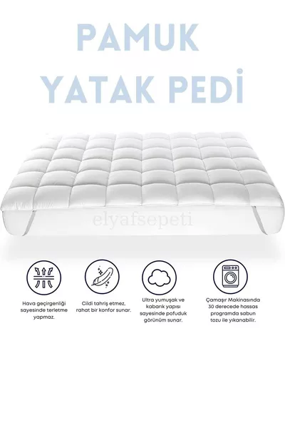 Fitted Cotton-Filled Mattress Protector with Elastic on All Four Corners