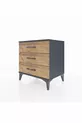 Commode Hyperion 3 tiroirs Anthracite-Cèdre