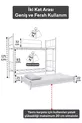 Lit superposé Tekno avec tiroirs, compatible lit, pour 3 personnes, en métal blanc