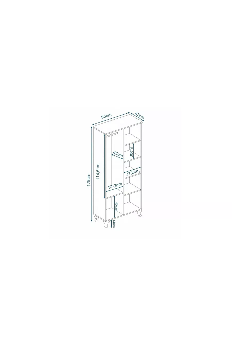 Armoire moderne à 2 portes avec motif, penderie - MDF de qualité supérieure