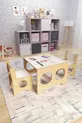 Table de jeu, d'activités et de travail Montessori pour enfants avec 2 chaises