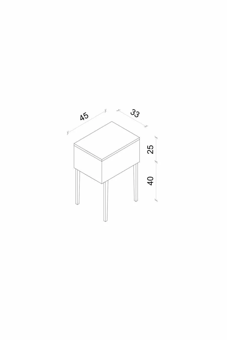 Table de chevet CANOPUS MDF couleur pierre de sable avec pied en bois et une seule porte