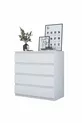 Rani Commode 4 tiroirs Chambre à coucher Chambre de bébé Blanche X cm