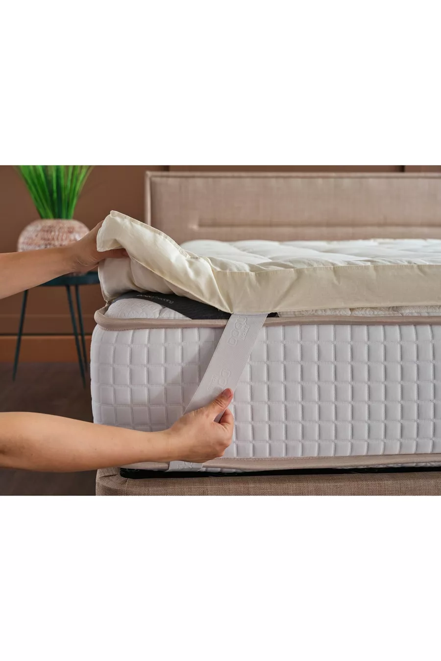 Wollen Matrasbeschermer Wit - x cm