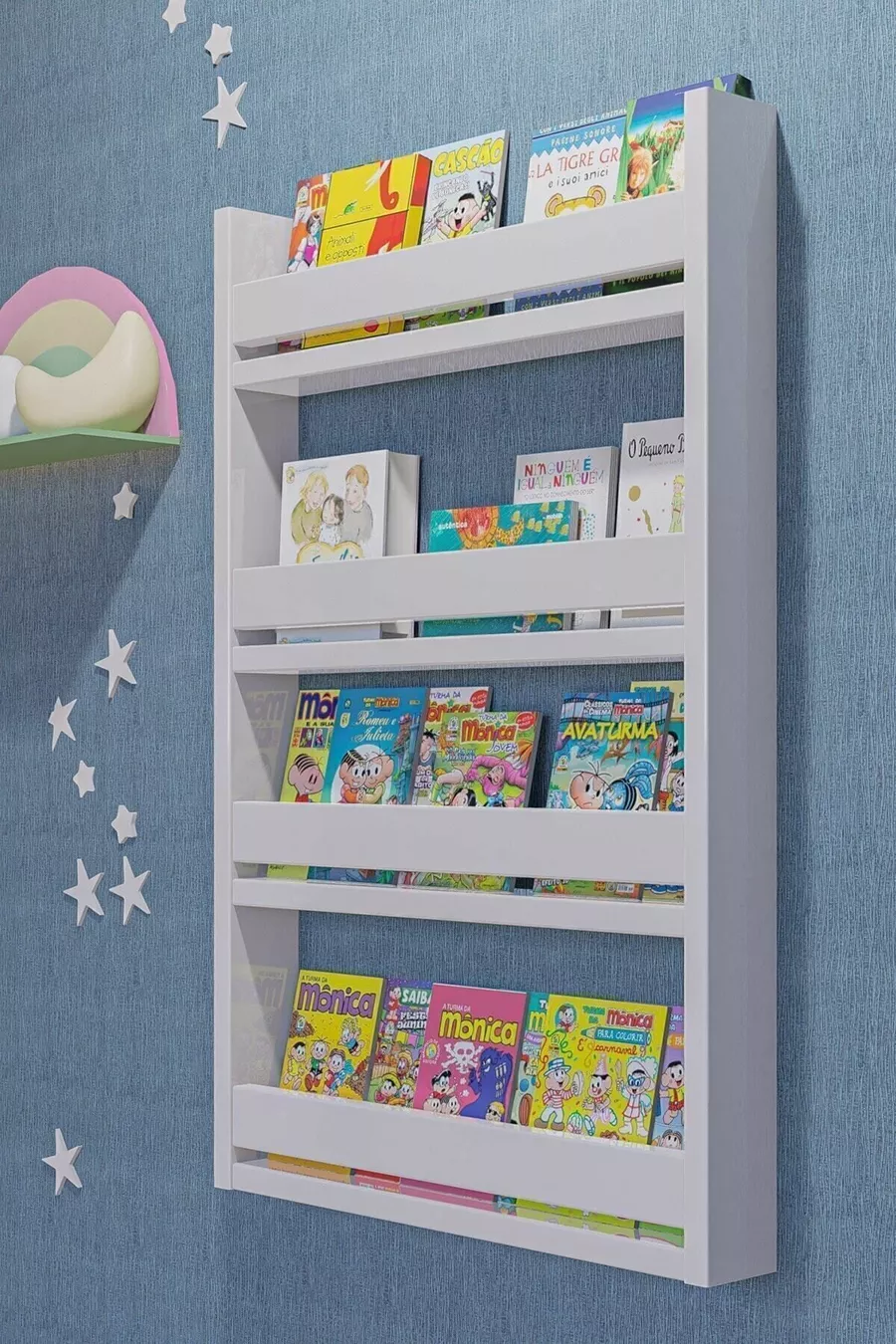 Étagère éducative Montessori pour chambre d'enfant avec 4 niveaux, étagère murale décorative