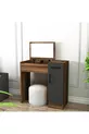 Make-up tafel met spiegel en kast, kleur walnoot, antraciet - Inci met 4 verschillende kleurkeuzes