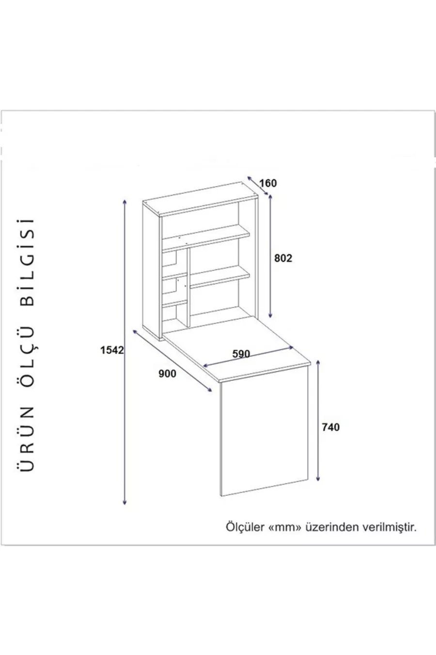 Tavolo da Manicure e Pedicure con Scaffale in Cedro, Antracite - Cedro
