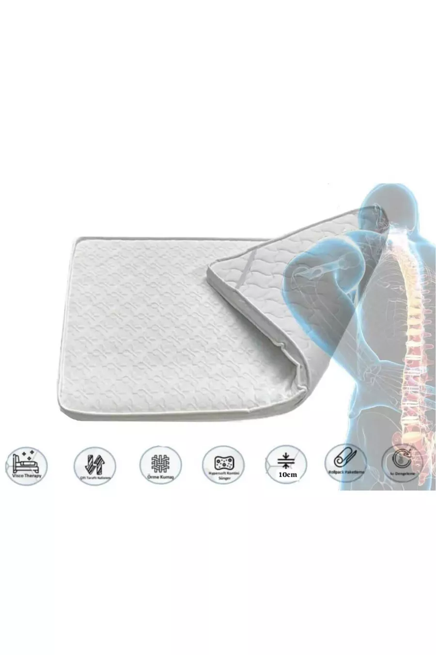 MATELAS ET TAMPON LUXE VISCO THÉRAPIE (hauteur en cm)
