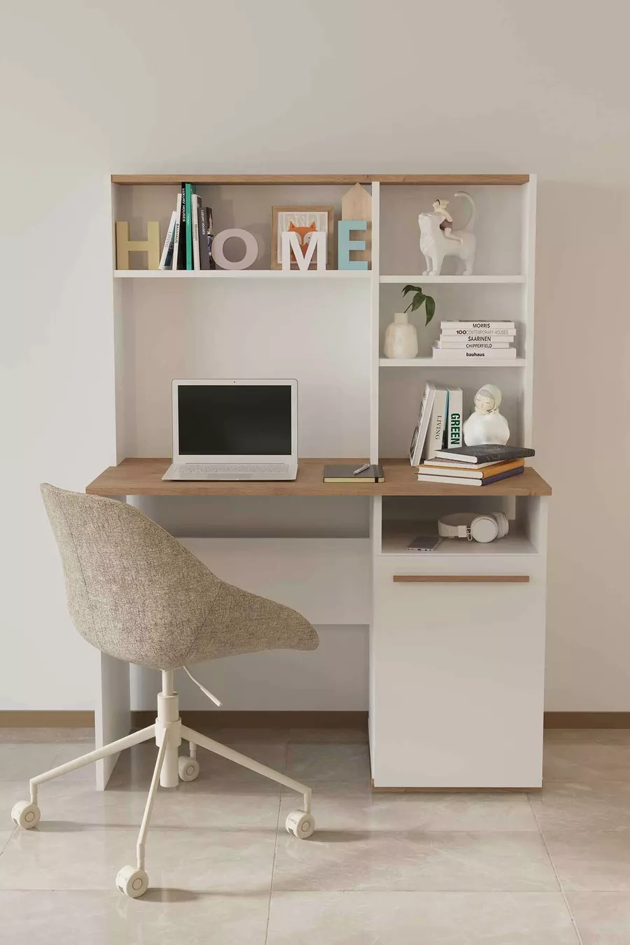 Bureau pour jeune Eva - chêne jaune & blanc