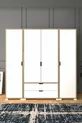 April Light Walnut-White 4-Door 2-Drawer Wardrobe - Closet Set