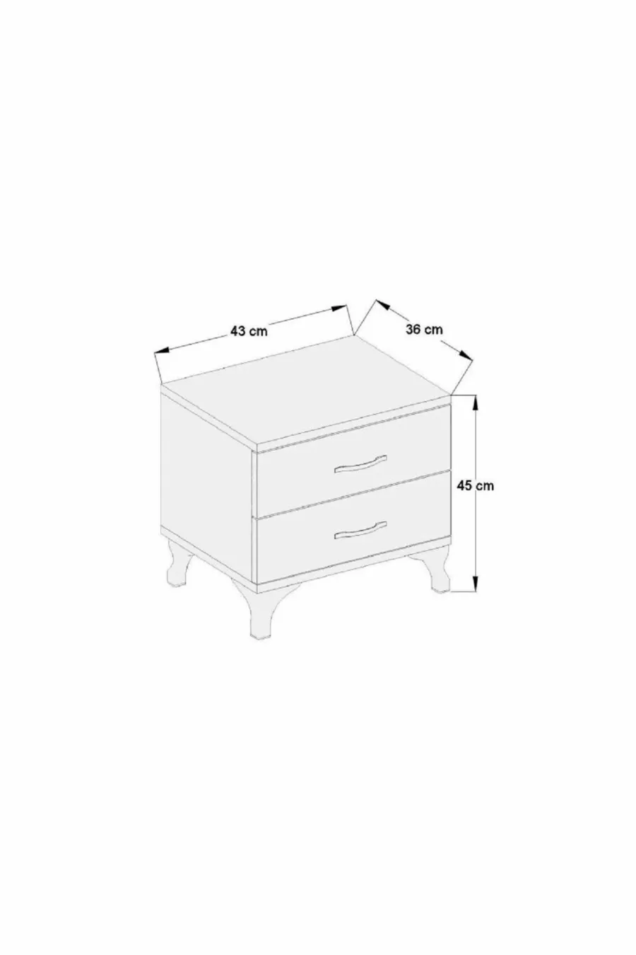 Table de chevet commode blanche London à 2 tiroirs