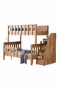 Mdf Profil Ranza, Deluxe Ayrılabilir Ranza - Ceviz + 2 Adet Comfort Yatak