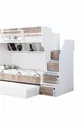 Lits superposés, Lit superposé Courageux avec tiroirs - Noyer 3 matelas confort