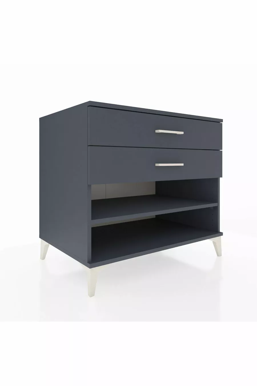 Commode Kronos à une étagère et deux tiroirs Anthracite-Anthracite