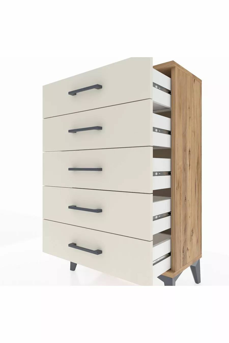 Silva Commode 5 Tiroirs Pin-Achat | Élégant et Pratique