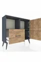 Arges Dresser 2 Shelves Single Drawer 2 Doors Anthracite-Pine
