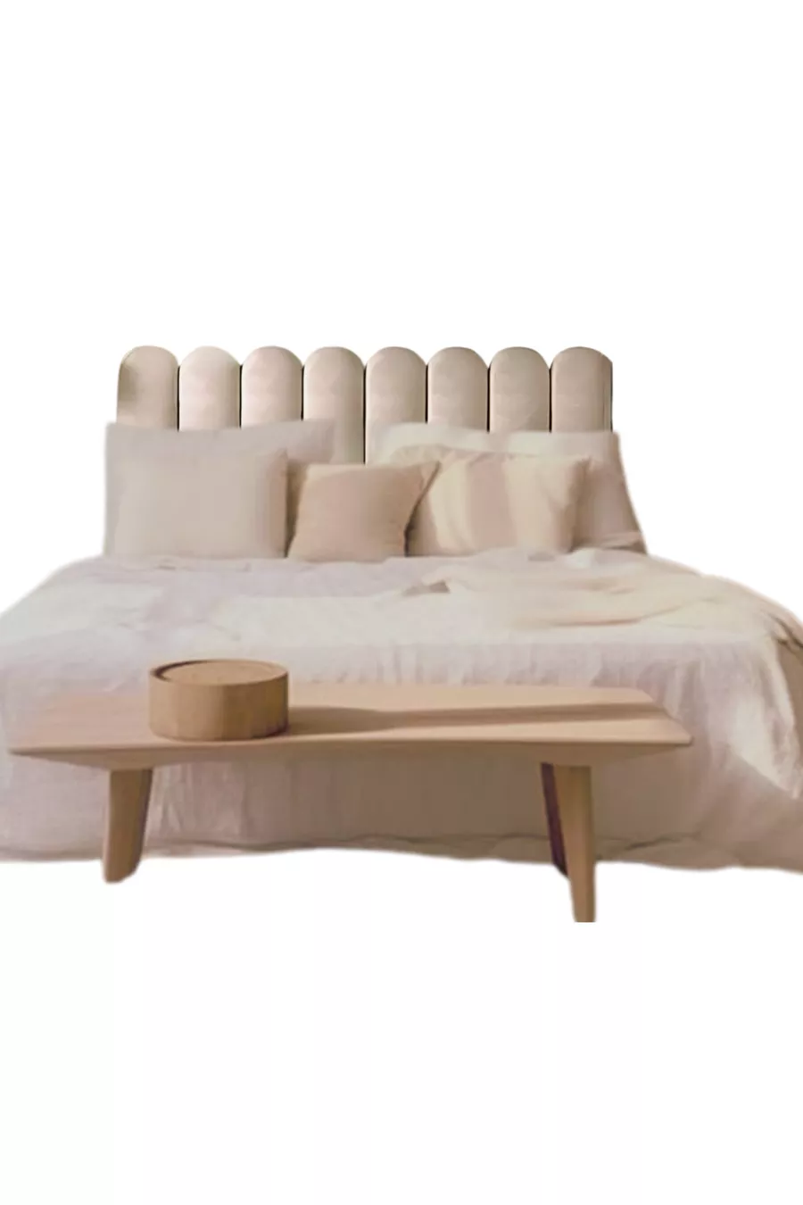 TÊTE DE LIT REMBOURRÉE DÉCORATIVE, PANNEAU EN 8 PIÈCES CM