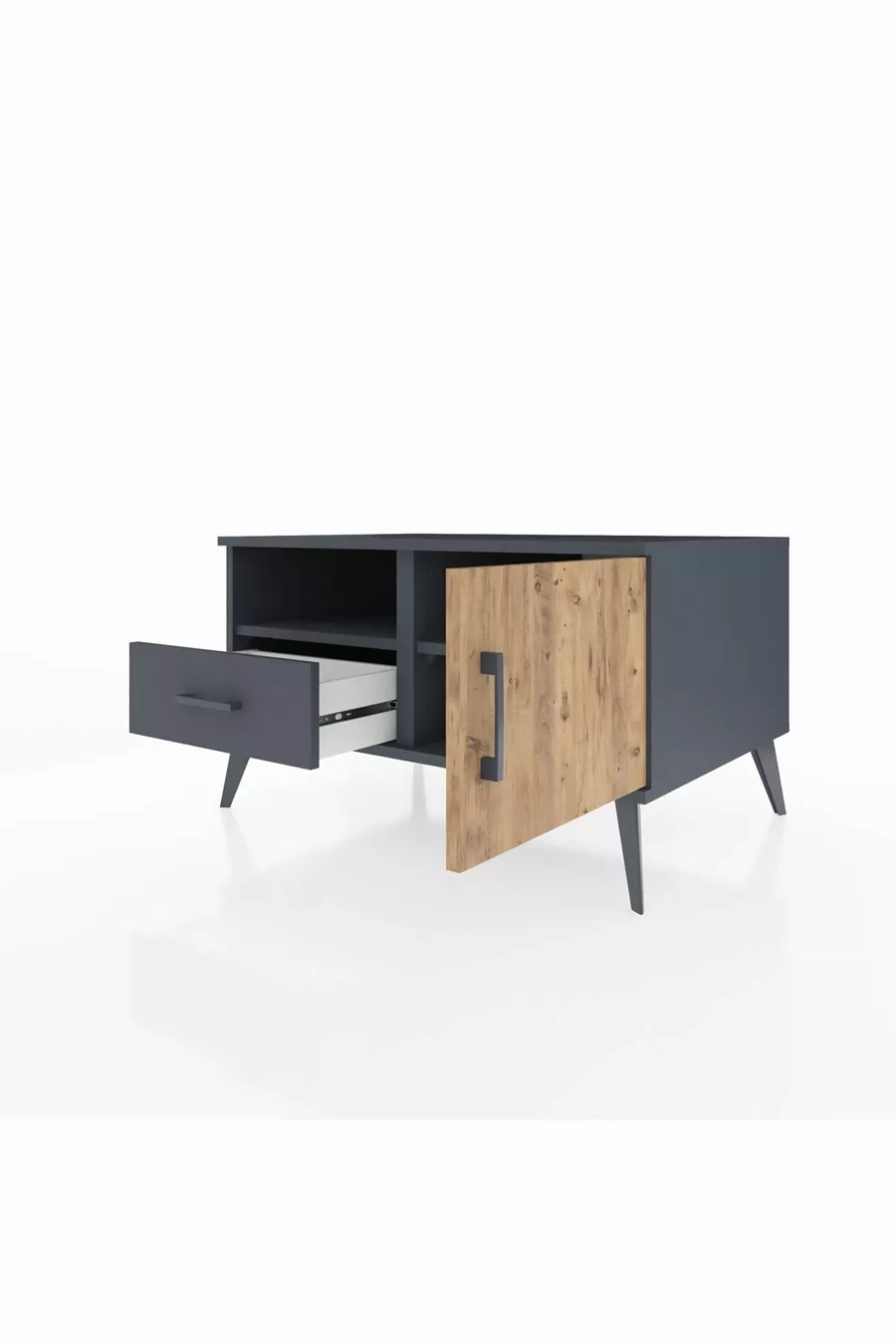 Kronos Dressoir met 2 planken, 1 lade en 1 deur, antraciet-den/antraciet