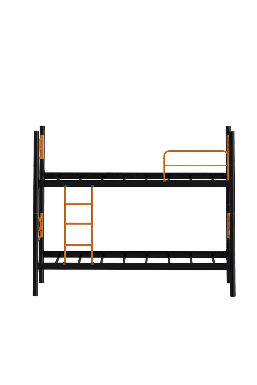 Lits superposés, Métal, Démontable, Orange et Noir