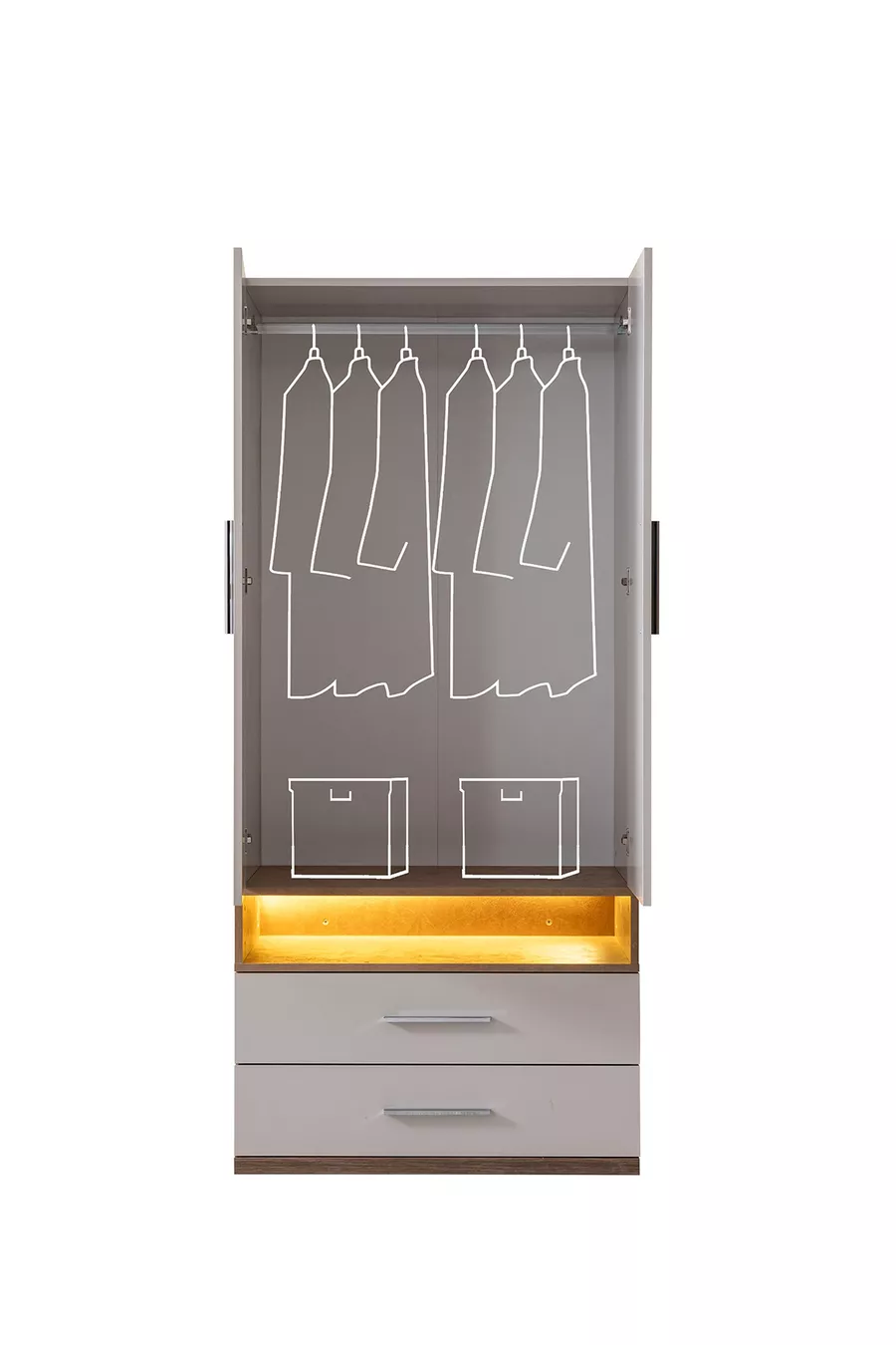 Etagenbett, Milano Jugendzimmer Set mit Schreibtisch und Schrank, Modernes Etagenbett + Dreitüriger Moderner Schrank