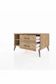 Commode Kronos à une étagère et 2 tiroirs en pin-pin