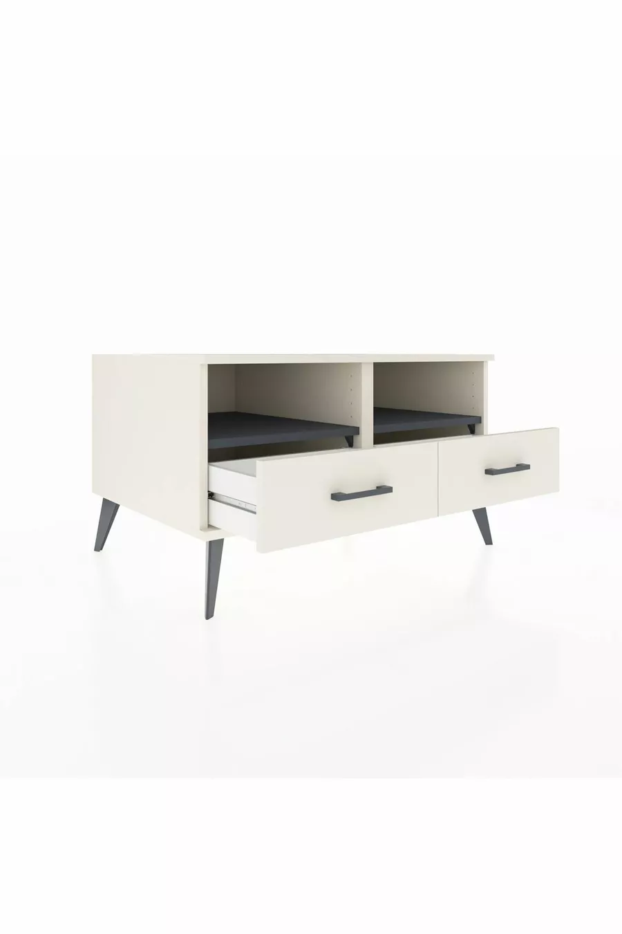 Kronos Dressoir 2 Planken 2 Lades Maassteen-Antraciet/Maassteen
