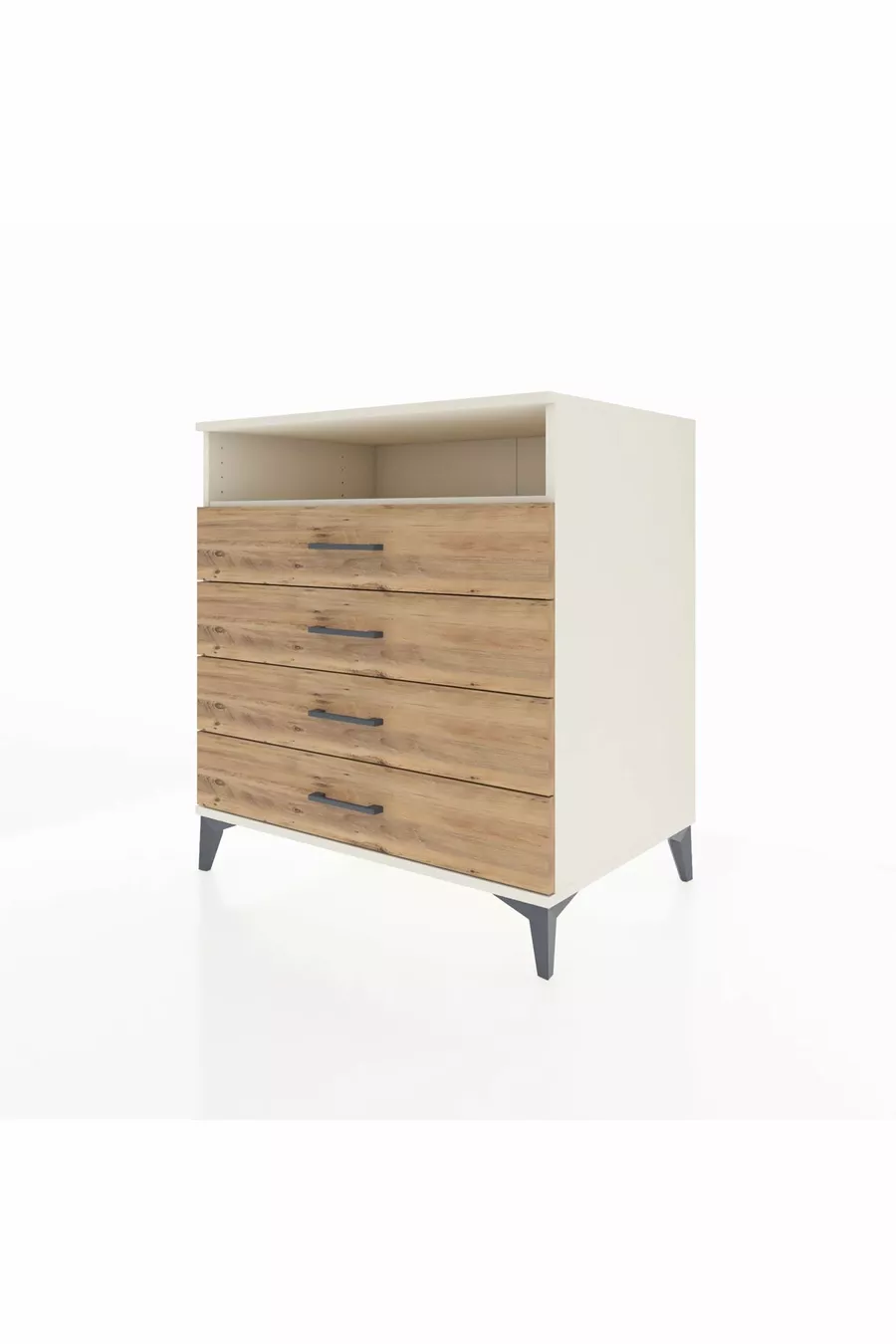Kronos Dresser Single Shelf 4 Drawers Moonstone-Pine