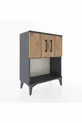 Arges Commode 2-Shelf 2-Door Anthracite-Pine
