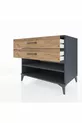 Commode Kronos à une étagère et deux tiroirs Anthracite-Pin