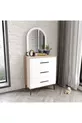 3-Drawer Dresser with Mirror, Completely MDF, Flora White