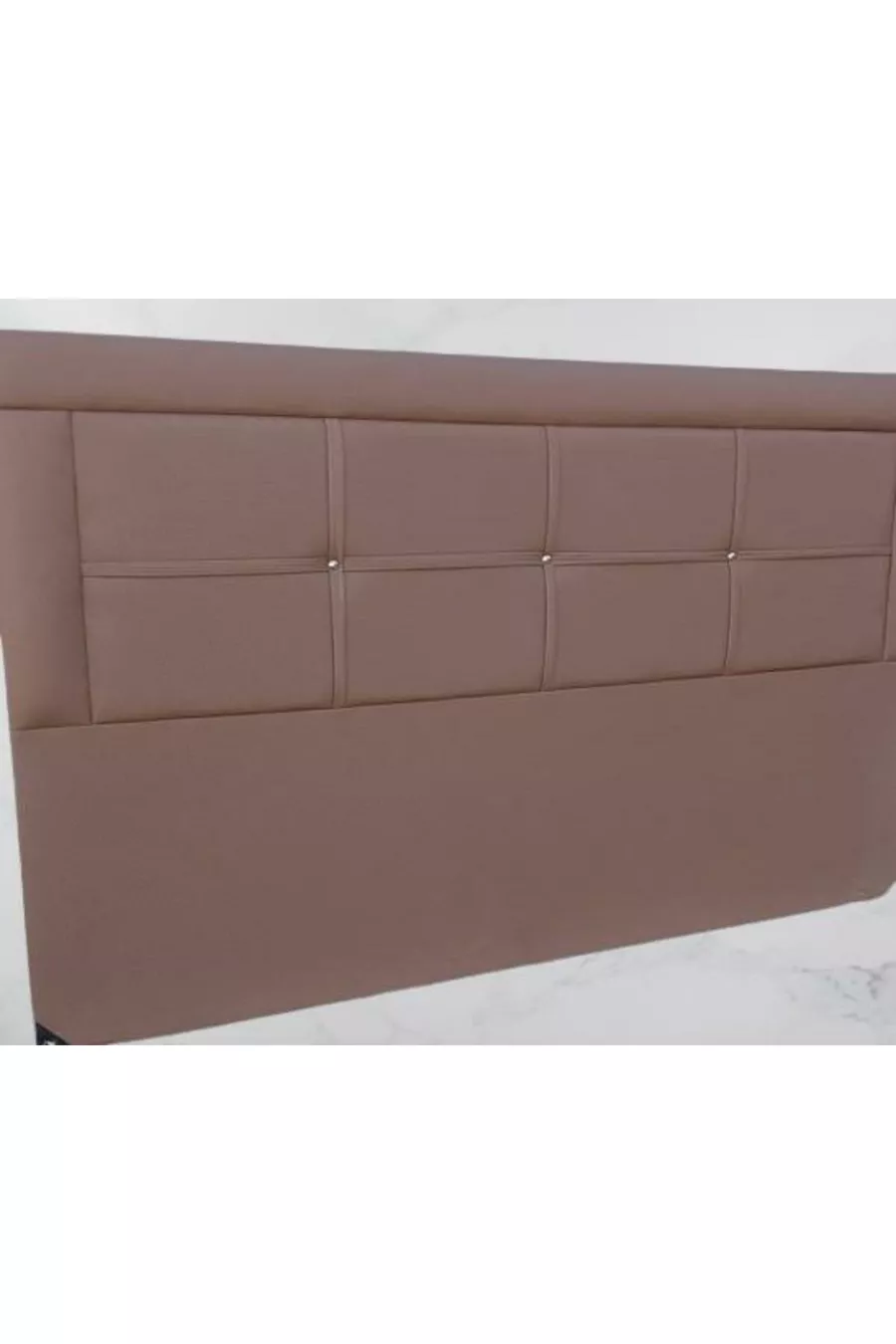 Titel DK Doppelbett Braun Geflochtene Optik Kunstleder Stoff Handgefertigt