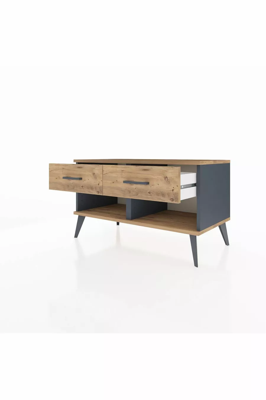 Commode Hyperion 2 tiroirs Anthracite-Sapin