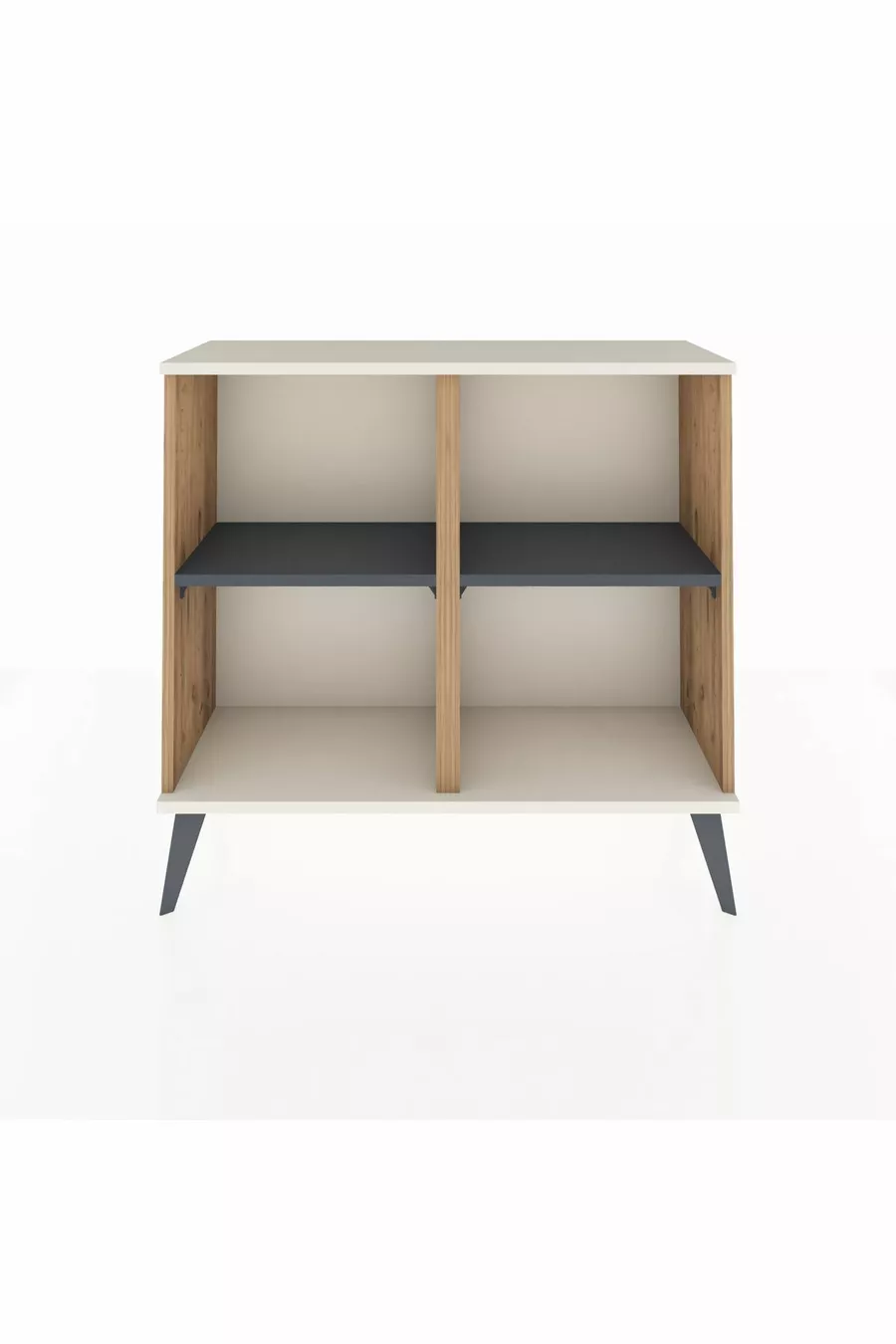 Commode Arges à 2 étagères Pin-Silex/Anthracite