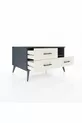 Commode Kronos à une étagère et 3 tiroirs Anthracite-Anthracite/Pierre de Lune