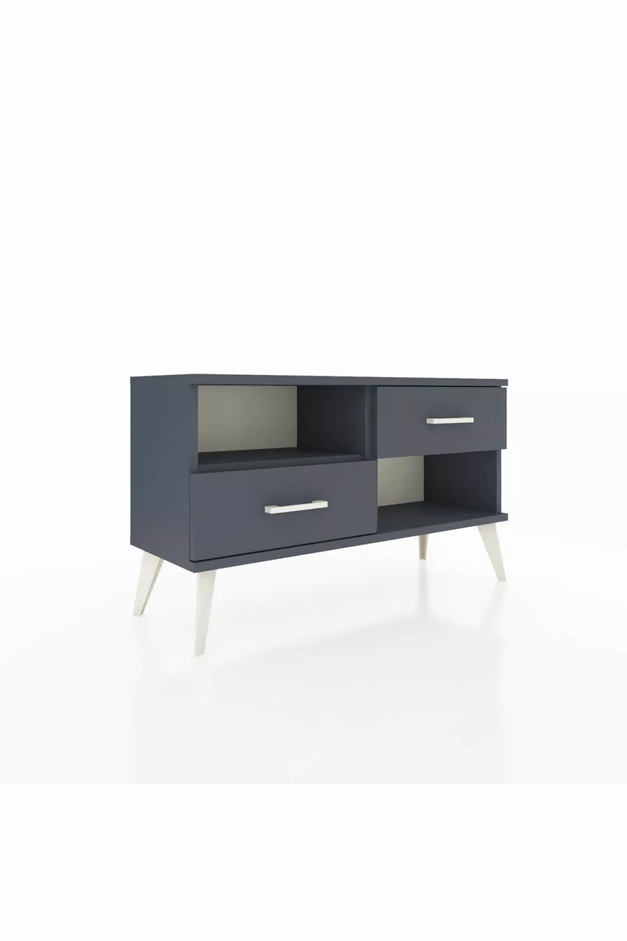 Commode Arges à une étagère et 2 tiroirs Anthracite-Anthracite