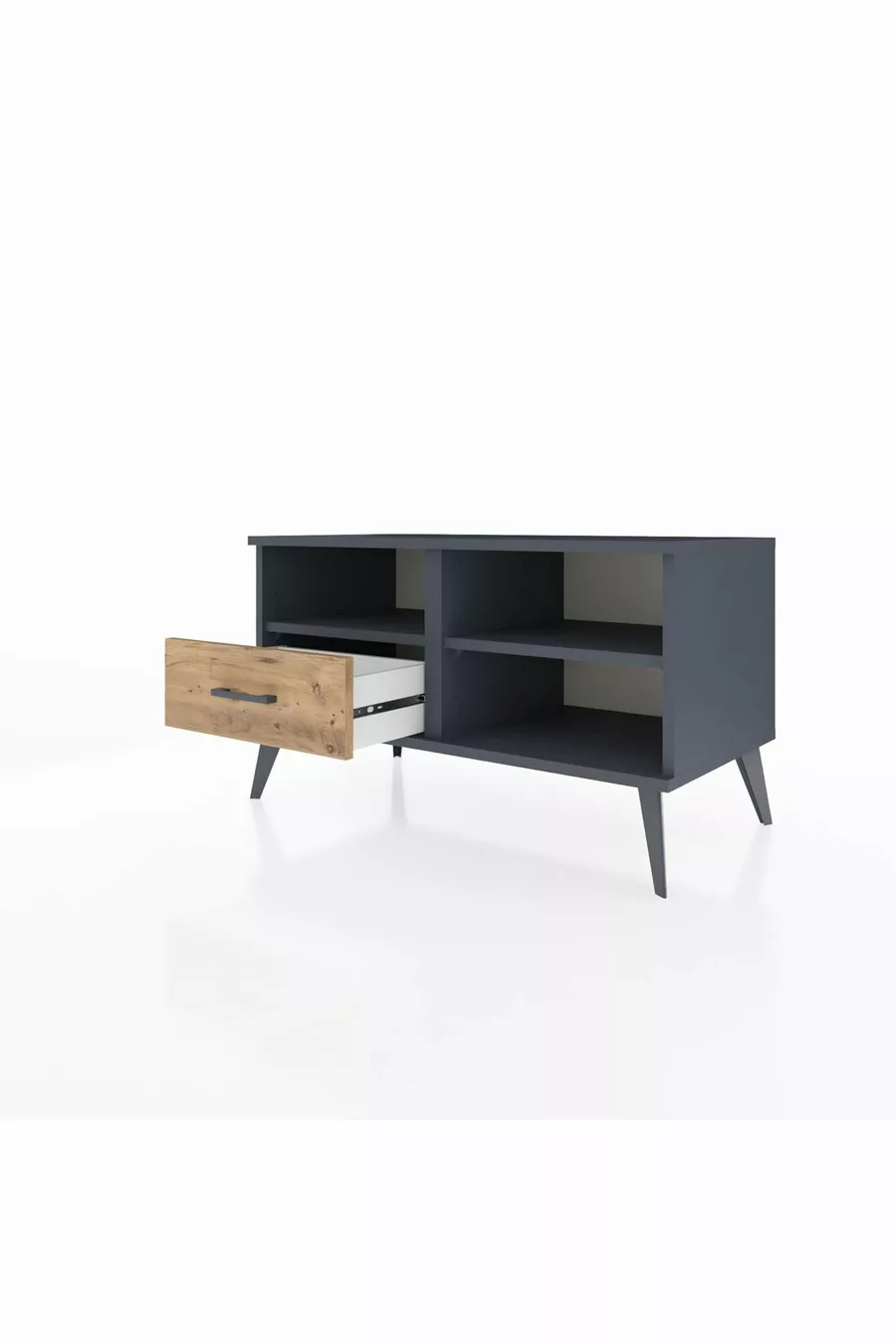 Hyperion Dresser 2-Shelf Single Drawer Anthracite-Anthracite/Pine