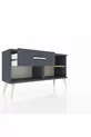 Commode Arges à une étagère et un tiroir Anthracite-Pin/Anthracite